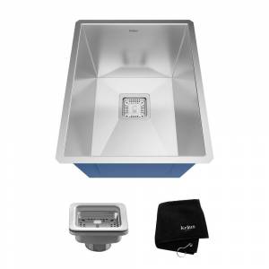 Мойка кухонная ручной работы Kraus Pax, нижнего монтажа с сеткой и полотенцем